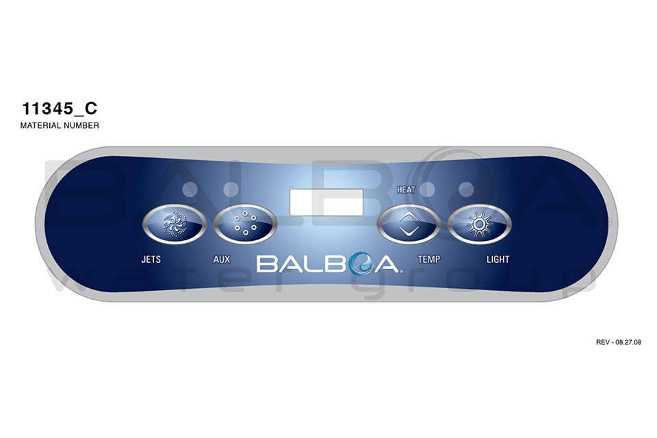 Balboa | Top Side Panel ML400 met jets, aux, temp en light bediening voor spa pomp jacuzzi Balboa