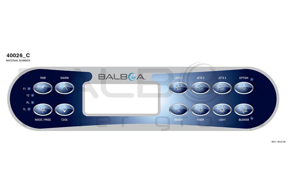 Balboa Top Side Panel ML900 voor jacuzzi pomp bediening en functies zoals jets, light en blower, Balboa.