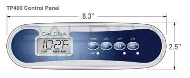 Balboa TP400T Top Side Panel met temp, jets, licht en aux bediening voor spa’s, ideaal voor Balboa jacuzzi pomp Balboa